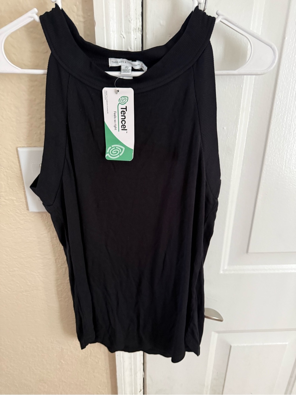 Threads 4 Thought Black Sleeveless Tencel Halter Tank